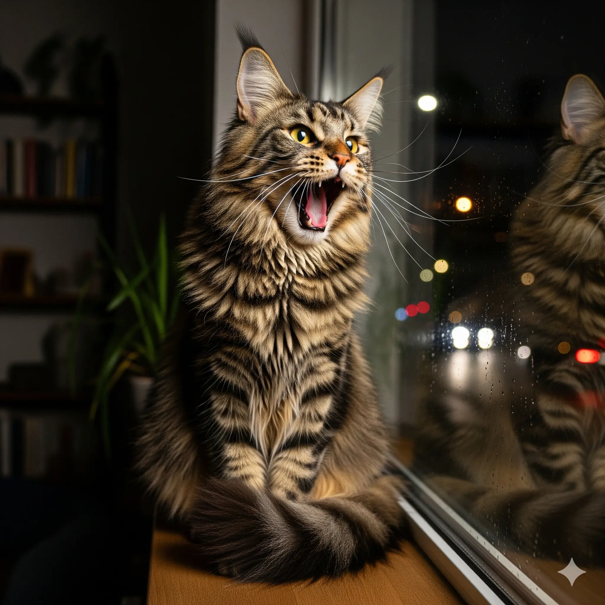 Maine coon is crying at night