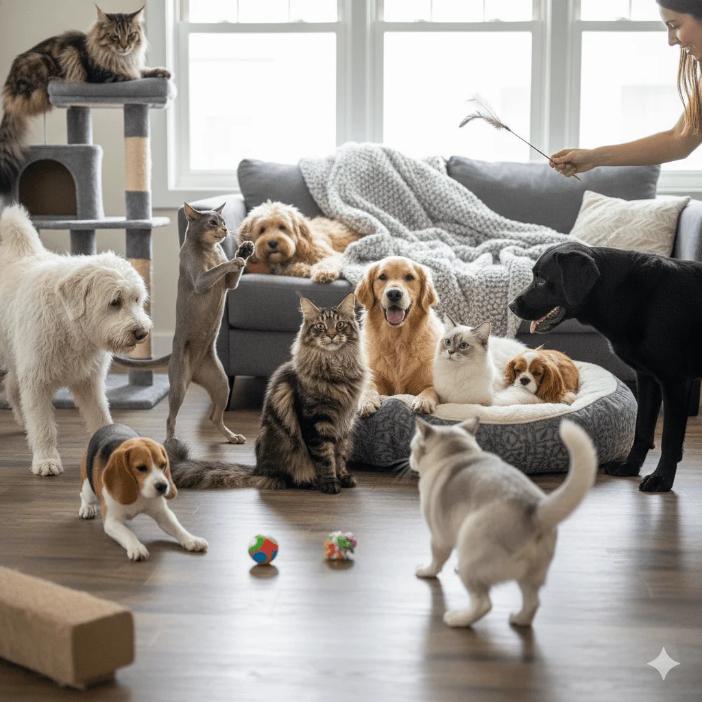 cat breeds that are good with dog playing with each other